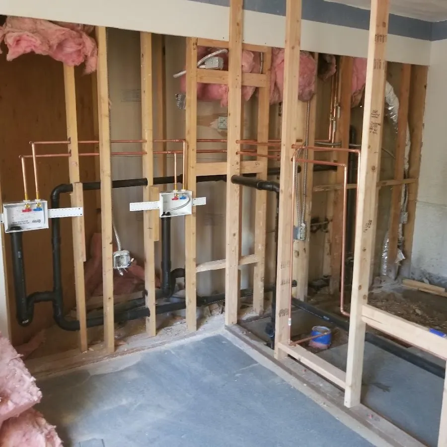 Copper pipe rough-in and plumbing installation in Perth Amboy